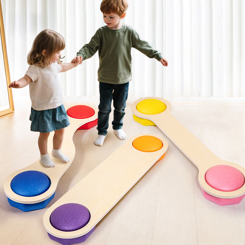 Kids Education Steps - Wooden Balance Beam Stepping Stones Sensory