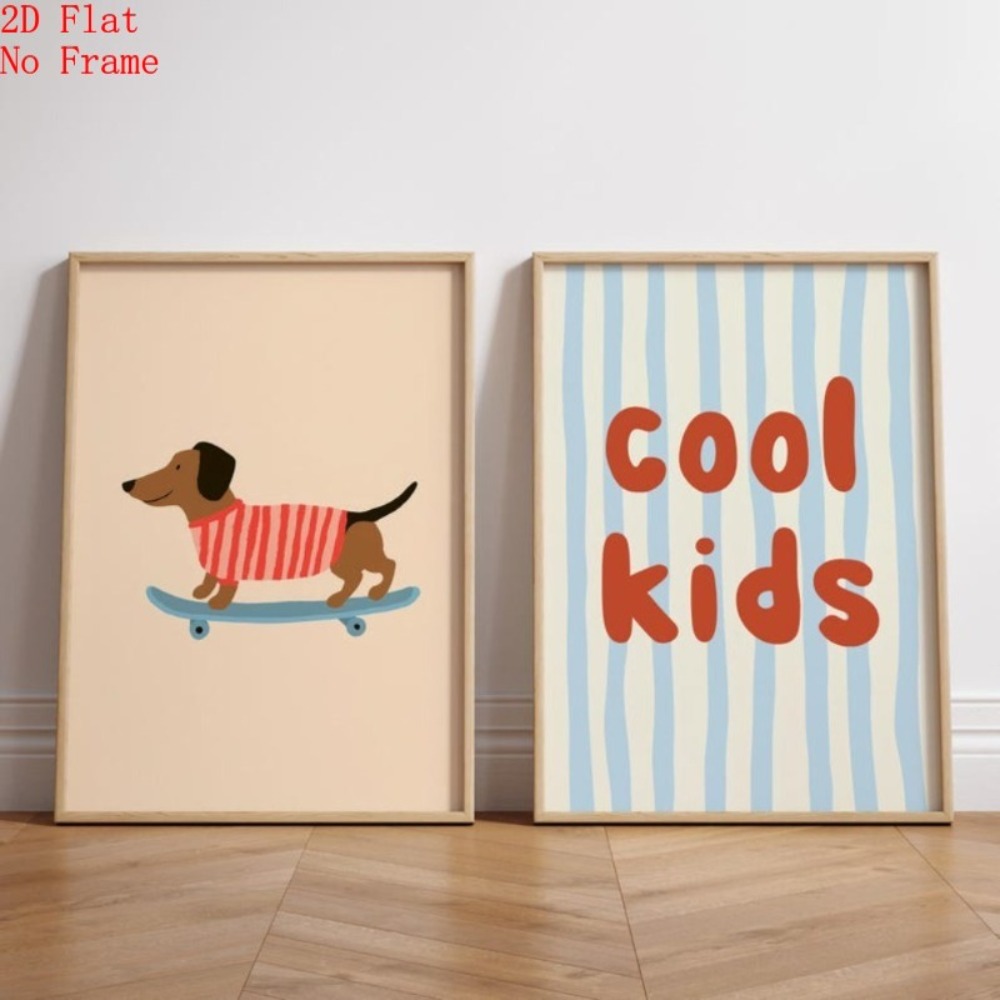 Kids Educational Poster - 2pcs frameless canvas posters, cool wall