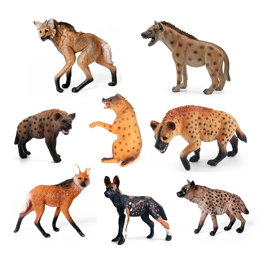 Kids No Education - Realistic Plastic Wildlife Hyena,Maned Wolf,African Wild