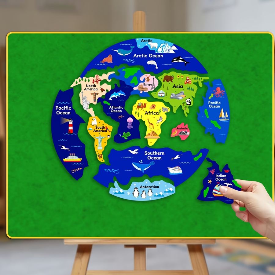 Human Body Puzzle - Kids World Map Felt Puzzle, Interactive