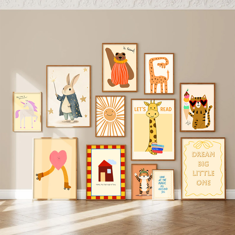 Kids Educational Poster - Nordic-style cartoon children's poster Funny animal