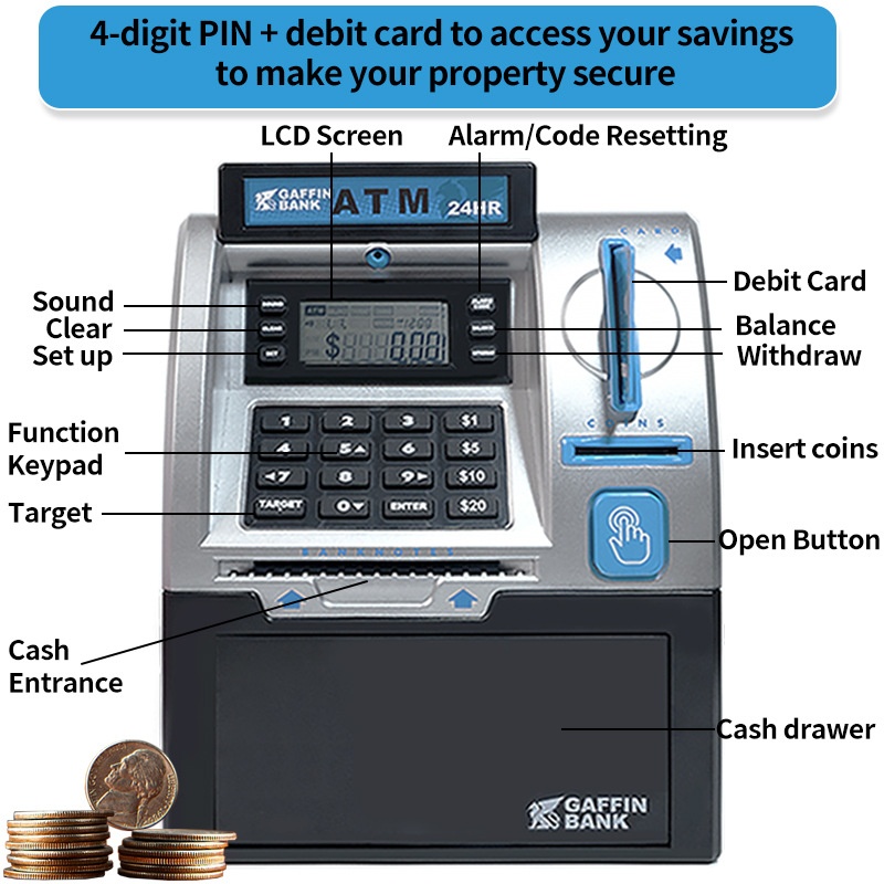 Large Capa Automatic ATM Money - Kids Education Money recension och pris