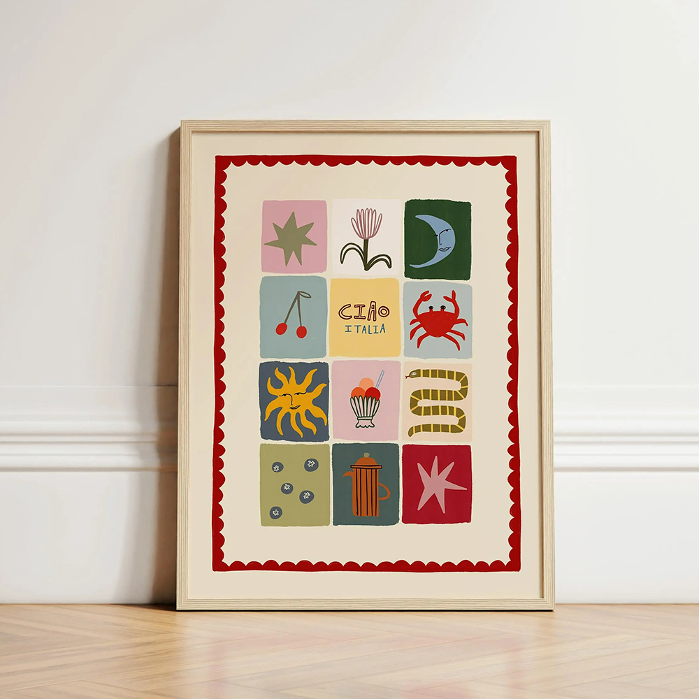 Patchwork Print Kids Wall Art  - Kids Educational Poster recension och pris