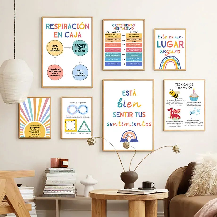 Spanish Education Motto Rainbo - Kids Educational Poster recension och pris