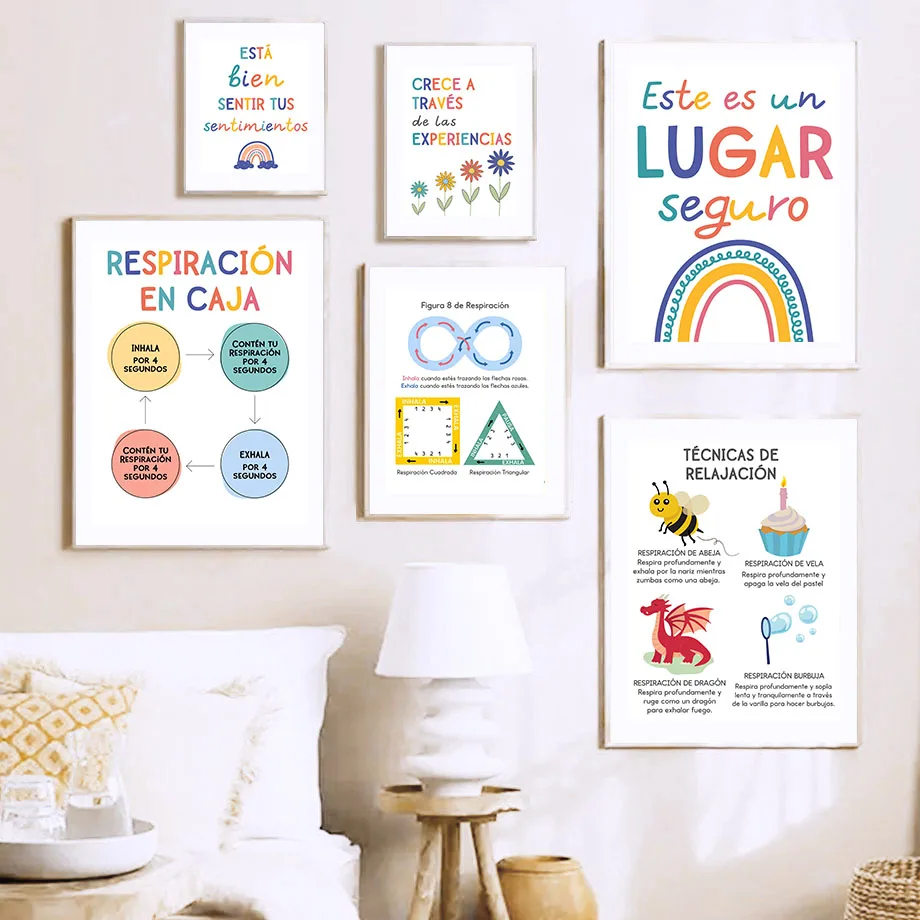 Spanish Education Motto Rainbo - Kids Educational Poster recension och pris