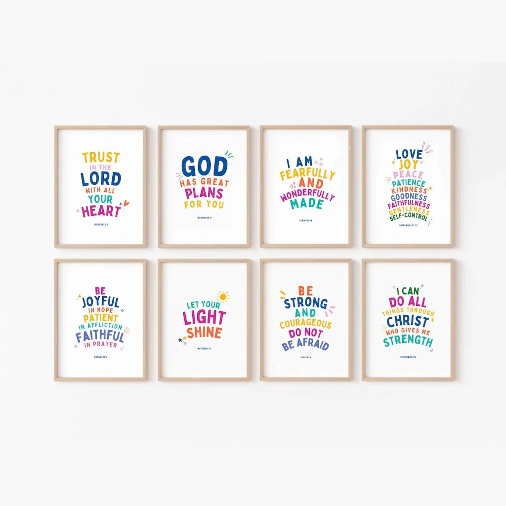 Kids Bible Verse Scripture Pos - Kids Educational Poster recension och pris