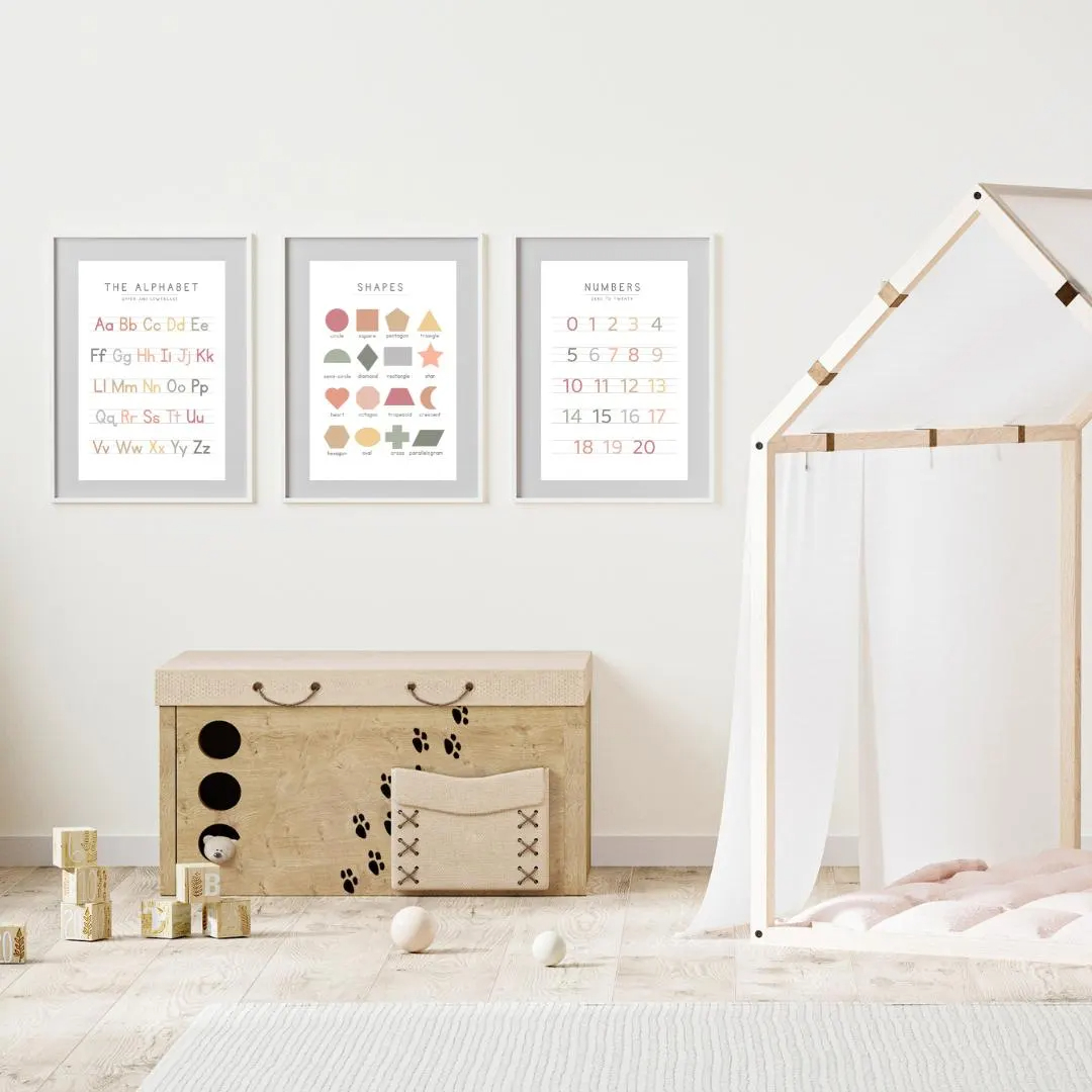 3pcs Gender-Neutral Alphabet a - Kids Educational Poster recension och pris