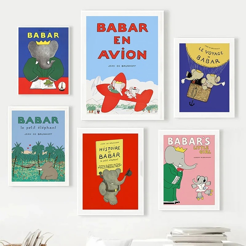 Elephant Babar France Fairy Ta - Kids Educational Poster recension och pris