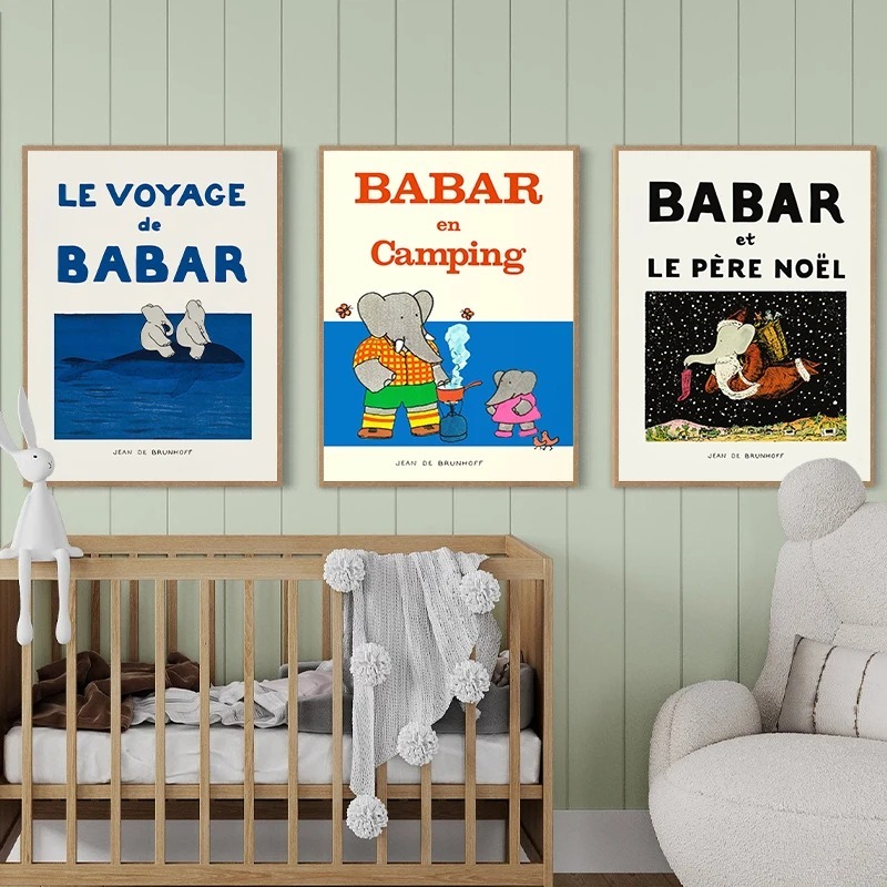 Elephant Babar France Fairy Ta - Kids Educational Poster recension och pris