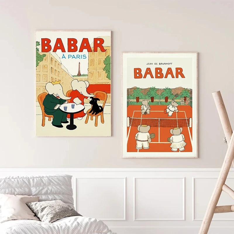 Elephant Babar France Fairy Ta - Kids Educational Poster recension och pris
