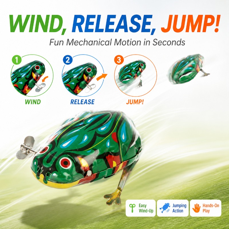 Traditional Wind Up Jumping Fr - Kids No Education recension och pris