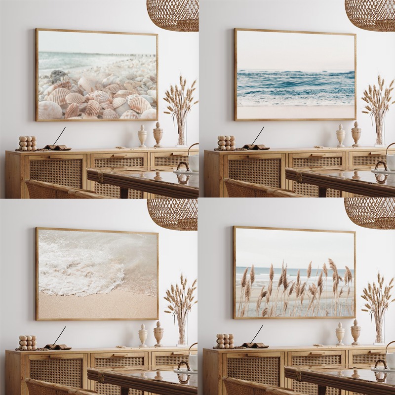 Seashell Beach Soft Blue Ocean - Kids Educational Poster recension och pris