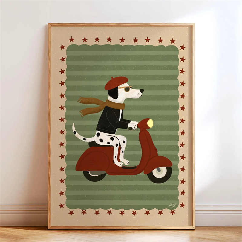 Whimsical Skateboard Dog Dachs - Kids Educational Poster recension och pris