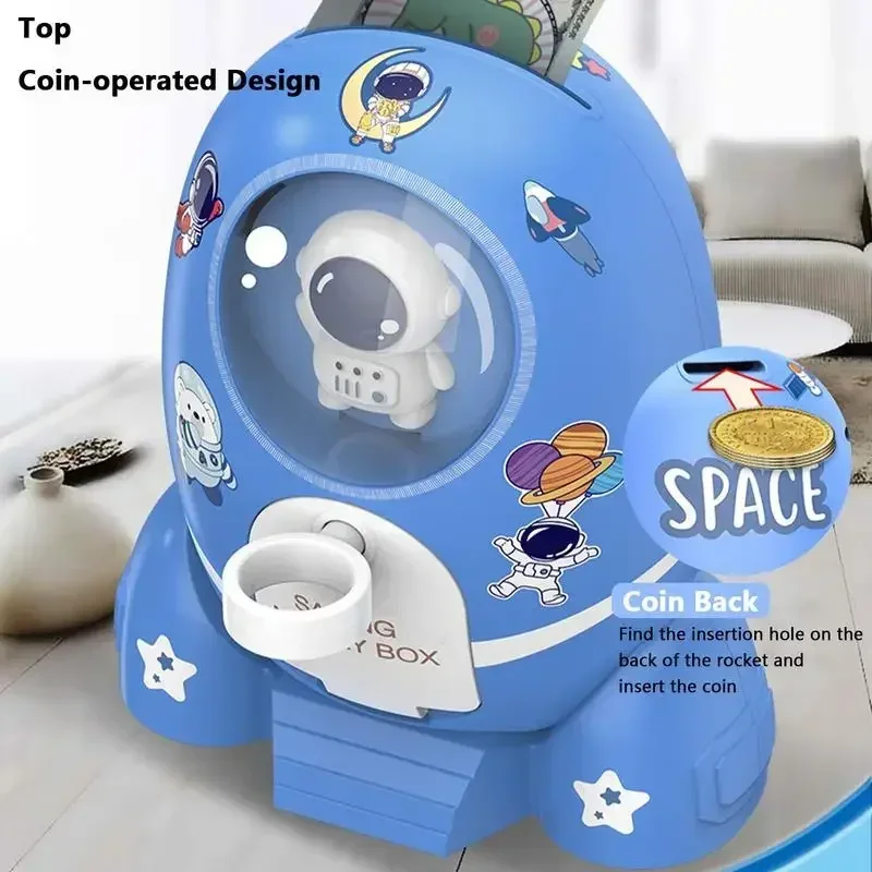 Rocket Astronaut Coin Piggy Ba - Kids Education Money recension och pris